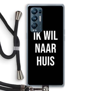 CaseCompany Ik wil naar huis - Zwart: Oppo Find X3 Neo Transparant Hoesje met koord