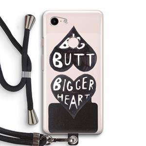 CaseCompany Big butt bigger heart: Pixel 3 Transparant Hoesje met koord