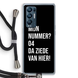 CaseCompany Da ziede van hier - Zwart: Oppo Find X3 Neo Transparant Hoesje met koord