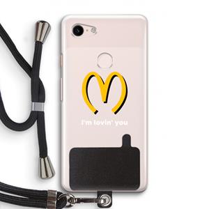 CaseCompany I'm lovin' you: Pixel 3 Transparant Hoesje met koord