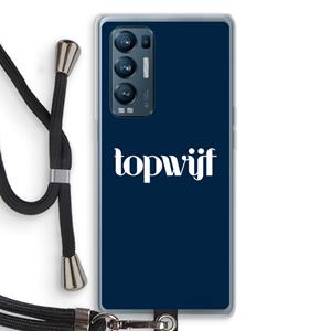 CaseCompany Topwijf Navy: Oppo Find X3 Neo Transparant Hoesje met koord
