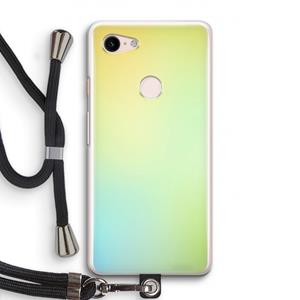 CaseCompany Minty mist pastel: Pixel 3 Transparant Hoesje met koord
