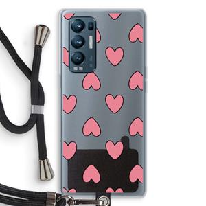 CaseCompany Ondersteboven verliefd: Oppo Find X3 Neo Transparant Hoesje met koord