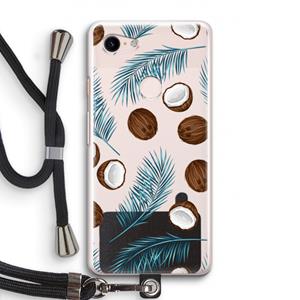 CaseCompany Kokosnoot roze: Pixel 3 Transparant Hoesje met koord