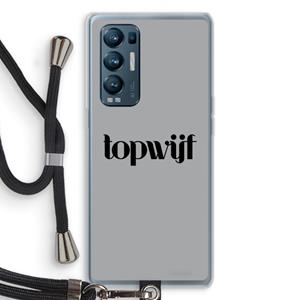 CaseCompany Topwijf Grijs Zwart: Oppo Find X3 Neo Transparant Hoesje met koord