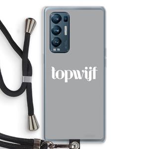 CaseCompany Topwijf Grijs Wit: Oppo Find X3 Neo Transparant Hoesje met koord
