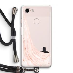 CaseCompany Peach bath: Pixel 3 Transparant Hoesje met koord