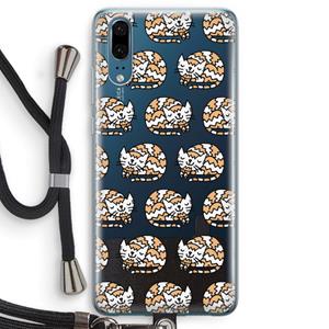 CaseCompany Slapende poes: Huawei P20 Transparant Hoesje met koord