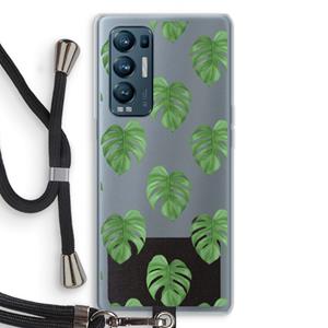CaseCompany Monstera leaves: Oppo Find X3 Neo Transparant Hoesje met koord