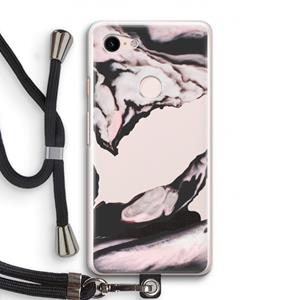 CaseCompany Roze stroom: Pixel 3 Transparant Hoesje met koord