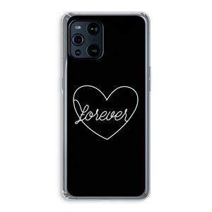 CaseCompany Forever heart black: Oppo Find X3 Pro Transparant Hoesje