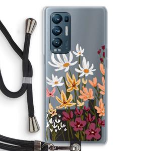 CaseCompany Painted wildflowers: Oppo Find X3 Neo Transparant Hoesje met koord