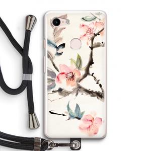 CaseCompany Japanse bloemen: Pixel 3 Transparant Hoesje met koord