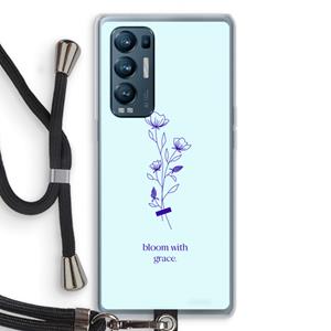 CaseCompany Bloom with grace: Oppo Find X3 Neo Transparant Hoesje met koord