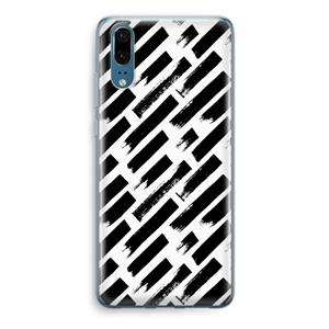 CaseCompany Zwarte vegen: Huawei P20 Transparant Hoesje