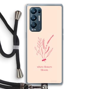 CaseCompany Where flowers bloom: Oppo Find X3 Neo Transparant Hoesje met koord