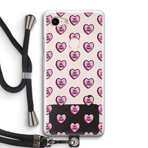 CaseCompany GIRL POWER: Pixel 3 Transparant Hoesje met koord