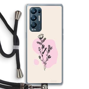 CaseCompany Roses are red: Oppo Find X3 Neo Transparant Hoesje met koord