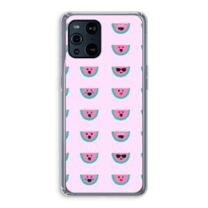 CaseCompany Smiley watermeloenprint: Oppo Find X3 Pro Transparant Hoesje