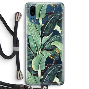 CaseCompany Bananenbladeren: Huawei P20 Transparant Hoesje met koord