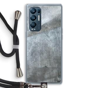 CaseCompany Grey Stone: Oppo Find X3 Neo Transparant Hoesje met koord