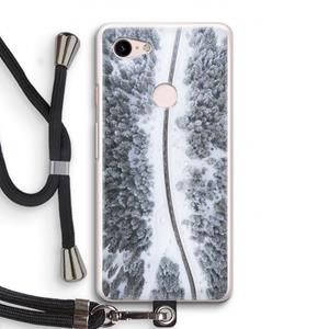 CaseCompany Snøfall: Pixel 3 Transparant Hoesje met koord