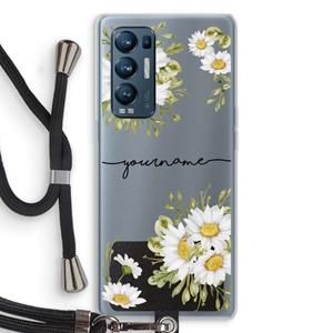 CaseCompany Daisies: Oppo Find X3 Neo Transparant Hoesje met koord