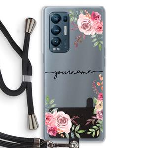 CaseCompany Rozen: Oppo Find X3 Neo Transparant Hoesje met koord