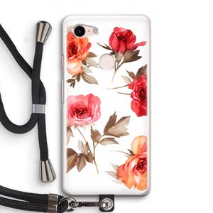 CaseCompany Roosjes: Pixel 3 Transparant Hoesje met koord