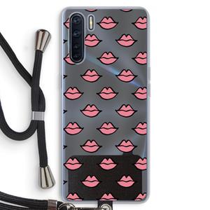 CaseCompany Lipjes: Oppo A91 Transparant Hoesje met koord