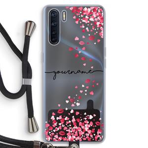 CaseCompany Hartjes en kusjes: Oppo A91 Transparant Hoesje met koord