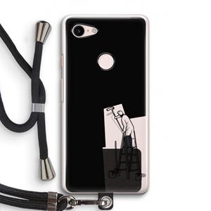 CaseCompany Musketon Painter: Pixel 3 Transparant Hoesje met koord