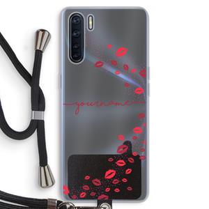 CaseCompany Kusjes: Oppo A91 Transparant Hoesje met koord