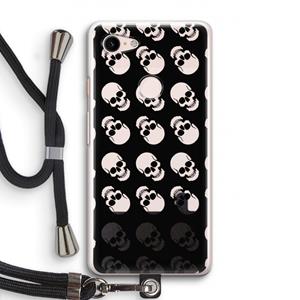 CaseCompany Musketon Skulls: Pixel 3 Transparant Hoesje met koord