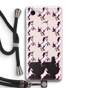 CaseCompany Musketon Unicorn: Pixel 3 Transparant Hoesje met koord
