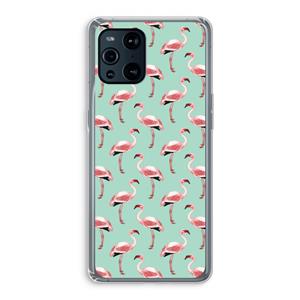 CaseCompany Flamingoprint groen: Oppo Find X3 Pro Transparant Hoesje