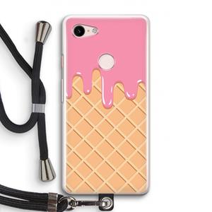 CaseCompany Ice cream: Pixel 3 Transparant Hoesje met koord