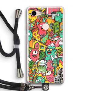 CaseCompany Vexx City: Pixel 3 Transparant Hoesje met koord