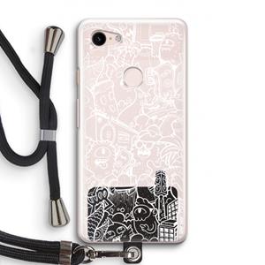 CaseCompany Vexx City #2: Pixel 3 Transparant Hoesje met koord
