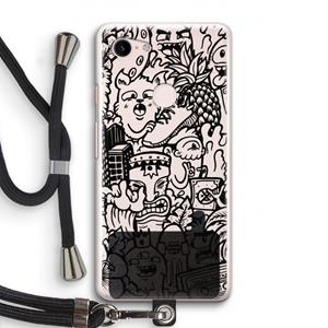 CaseCompany Vexx Black Mixtape: Pixel 3 Transparant Hoesje met koord