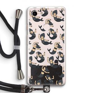 CaseCompany Zeemeermin: Pixel 3 Transparant Hoesje met koord