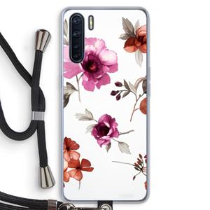 CaseCompany Geschilderde bloemen: Oppo A91 Transparant Hoesje met koord