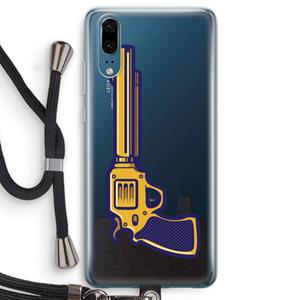 CaseCompany Pew Pew Pew: Huawei P20 Transparant Hoesje met koord