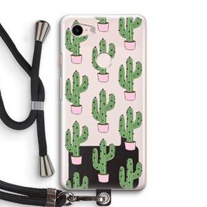 CaseCompany Cactus Lover: Pixel 3 Transparant Hoesje met koord