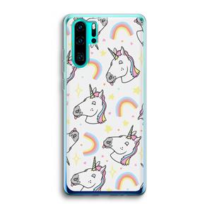 CaseCompany Rainbow Unicorn: Huawei P30 Pro Transparant Hoesje