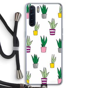 CaseCompany Sanseveria: Oppo A91 Transparant Hoesje met koord