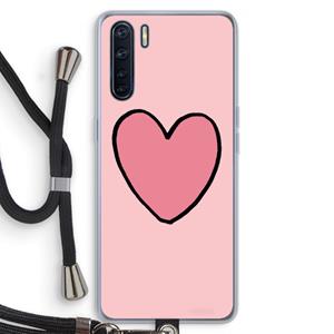 CaseCompany Hartje: Oppo A91 Transparant Hoesje met koord