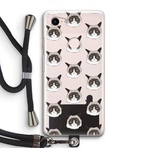 CaseCompany It's a Purrr Case: Pixel 3 Transparant Hoesje met koord