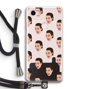 CaseCompany Ugly Cry Call: Pixel 3 Transparant Hoesje met koord