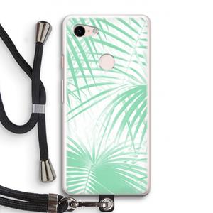 CaseCompany Palmbladeren: Pixel 3 Transparant Hoesje met koord